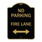 Signmission No Parking Fire Lane W/ Bidirectional Arrow, Black & Gold Aluminum Sign, 18" x 24", BG-1824-23738 A-DES-BG-1824-23738 - alternate 1